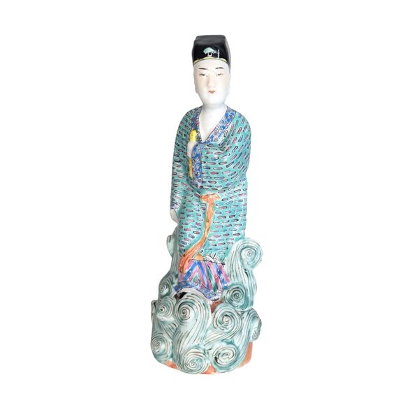 Other - Antique Early 20th c. Chinese Famille Rose Porcelain Figurine Waves Immortallity